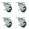 Service Caster 3.5 Inch Gray Polyurethane Wheel Swivel Top Plate Caster Set with Brake SCC SCC-20S3514-PPUB-TLB-TP2-4 - alternate 1
